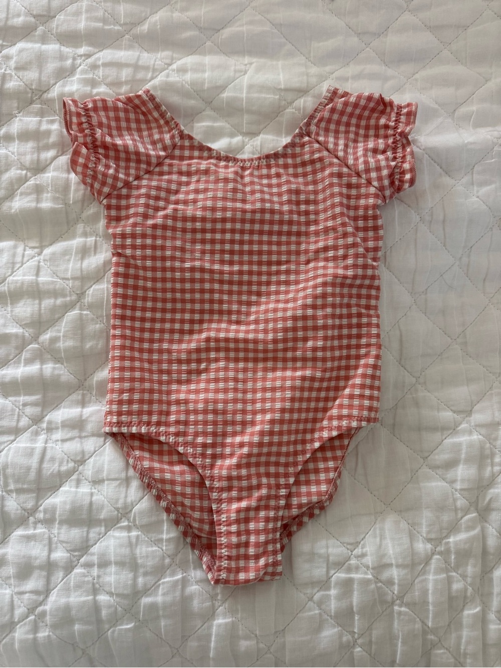 Zara Coral Pink Gingham Baby Dress